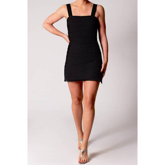 NEW MIGUELINA kira circle lace mini dress in black